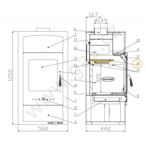 HAAS-SOHN Voľná clona ADRIA II 25x260x445 mm LACFIRE 0050501490005