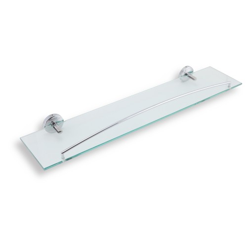 NOVASERVIS METALIA 11 polička rovná so zábradlím sklo / chróm 0153,0