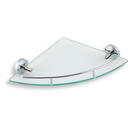 NOVASERVIS METALIA 11 Rohová polička so zábradlím sklo / chróm 0158,0