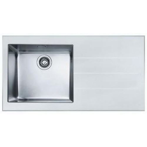 Franke Crystal CYV 611, 1000x510 mm, nerez + biele sklo, drez ľavý 101.0062.563
