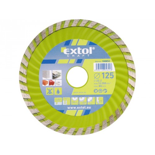 EXTOL CRAFT kotúč diamantový rezný 230x22, 2mm TURBO - suché i mokré rezanie 108855