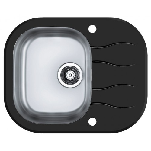 ALVEUS WAVE 10 kuchynský drez nerez/sklo, 620 x 500 mm, čierna 1102726