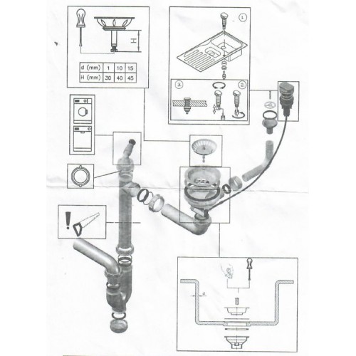 Alveus SP drezový sifón jednoduchý, POP-UP ovládanie 1113101