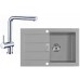 Franke SET T14 Tectonite drez SID 611-78 Sivá + Batérie Samoa Chróm, 114.0507.989