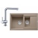 Franke SET G11 Granitový drez MRG 651-78 Kašmír + Batérie Samoa chróm, 114.0510.288