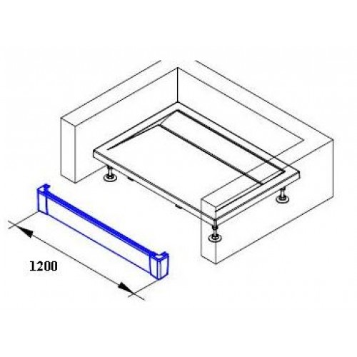 RONAL PWII ILA hliníkový predný panel 120 cm, pre obdĺžnikovú vaničku, čierna PWII12006