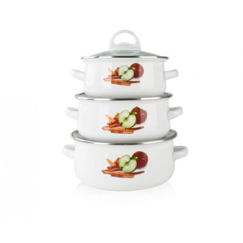 BANQUET 6dielna sada smaltovaného riadu Apple 1306SMAP03-A