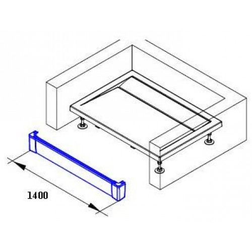 RONAL PWII ILA hliníkový predný panel 140 cm, pre obdĺžnikovú vaničku, chróm PWII14050