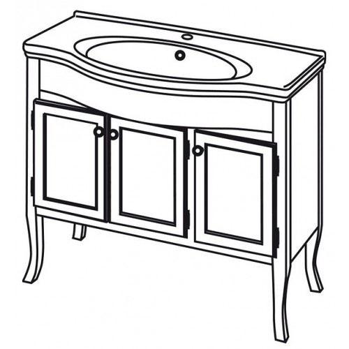 SAPHO RETRO 1670 umývadlová skrinka 90x81x53cm buk