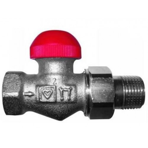 HERZ TS-90-V-Termostatický ventil priamy 3/4", M 28 x 1,5 červená krytka 1772369