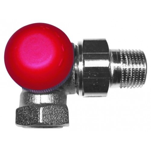 HERZ TS-90-V-Termostatický ventil uhlový ľavý 1/2", M 28 x 1,5 červená krytka 1775867
