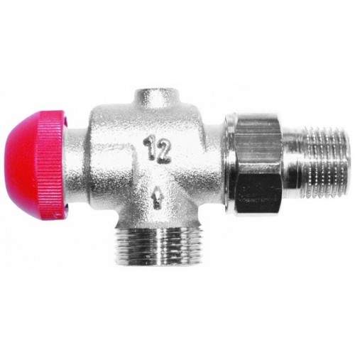 HERZ TS-90-V-Termostatický ventil axiálny 1/2", M 28 x 1,5 červená krytka 1774867