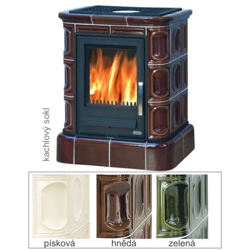 ABX Marina K kachľový sokel, kachľové pece na drevo s kombi vložkou (liatina / plech), pie