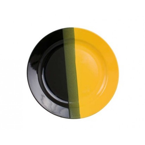 VETRO-PLUS Tanier plytký čierno / žltý 25cm 202140BYI