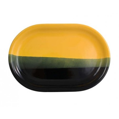 VETRO-PLUS Tanier ovál čierno / žltý 35,5cm 202783BY VETRO-PLUS Tanier ovál čierno / žltý 35,5cm 202783BY