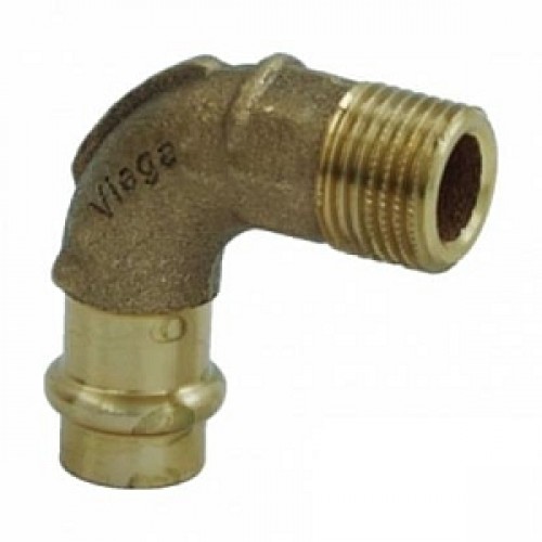 VIEGA Bronz Sanpress prechodový oblúk 2214 15x1/2" / 90 ° 112950V VIEGA Bronz Sanpress prechodový oblúk 2214 15x1/2" / 90 ° 112950V