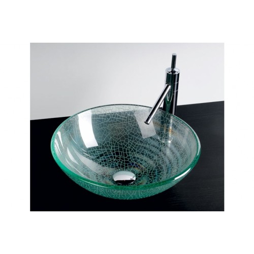 SAPHO BEAUTY 2501-04 ICE sklenené umývadlo priemer 42cm