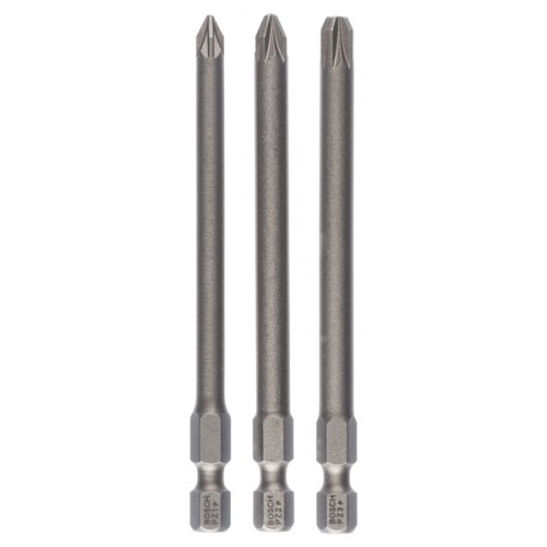 BOSCH 3-dielna sada skrutkovacích hrotov extra tvrdé PZ1; PZ2; PZ3; 89 mm 2607001761