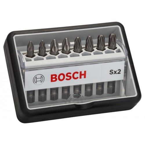 BOSCH 8-dielna sada skrutkovacích bitov Sx PZ Robust Line, verzia Extra Hard 2607002557