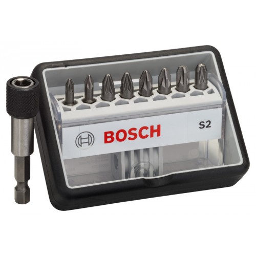 BOSCH 8+1-dielna sada skrutkovacích bitov S PZ Robust Line, verzia Extra Hard 2607002561