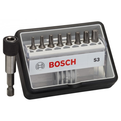 BOSCH 8+1-dielna sada skrutkovacích bitov S T Robust Line, verzia Extra Hard 2607002562