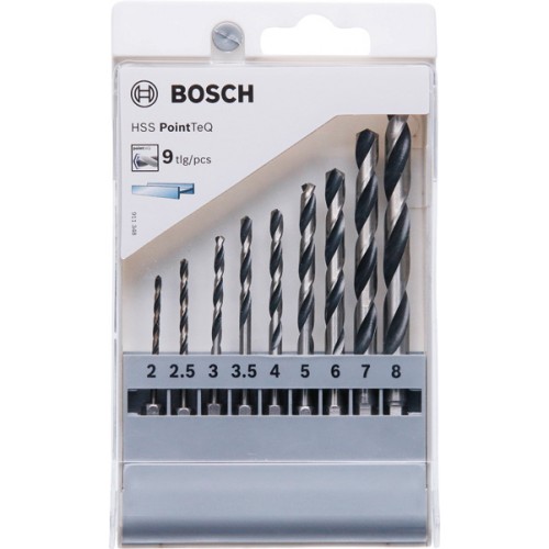 BOSCH 9-dielna sada vrtákov HSS PointTeQ so šesťhrannou stopkou, 2 – 8 mm 2607002826