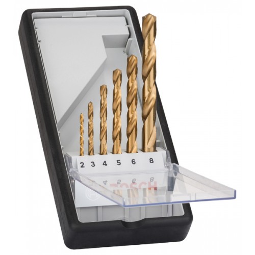 BOSCH 6-dielna sada vrtákov do kovu HSS-TiN Robust Line, 135°, 2 – 8 mm 2607010530