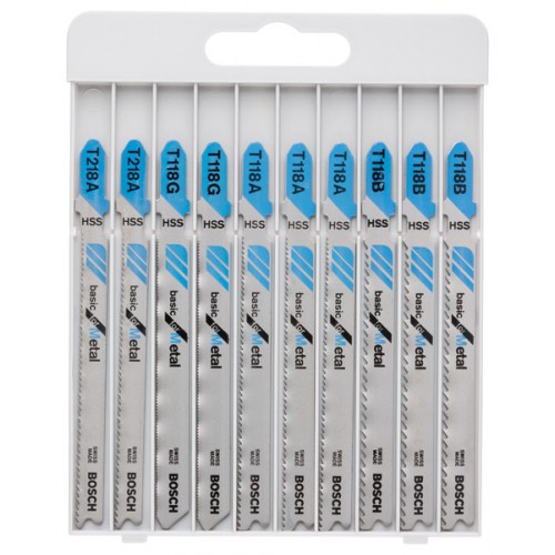 BOSCH 10-dielna sada pílových listov do priamočiarych píl Basic for Metal 2607010631