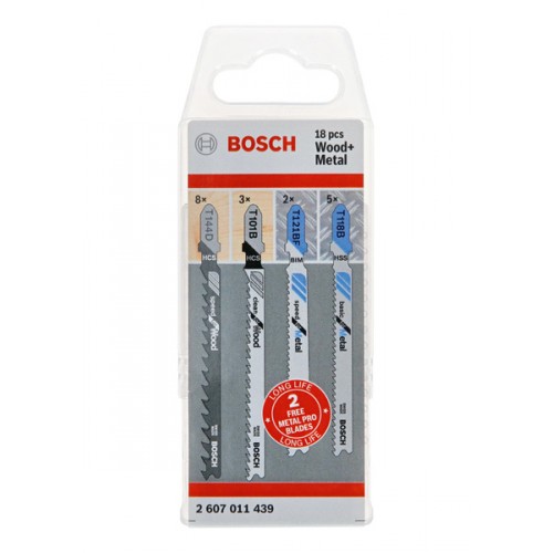 BOSCH 18-kusové balenie listov priamočiarej píly Wood and Metal 2607011439