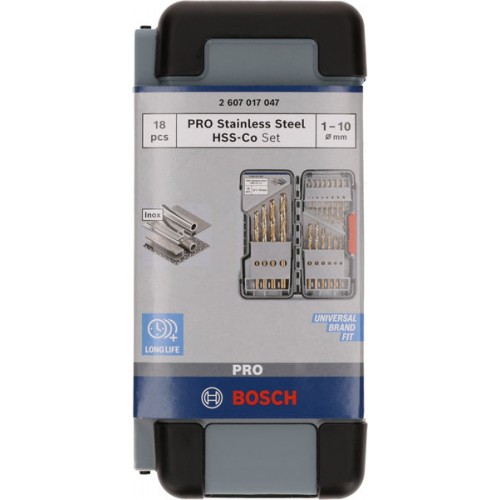 BOSCH 18-dielna súprava vrtákov do kovu Toughbox HSS-Co, DIN 338, 135 ° 2607017047 BOSCH 18-dielna súprava vrtákov do kovu Toughbox HSS-Co, DIN 338, 135 ° 2607017047