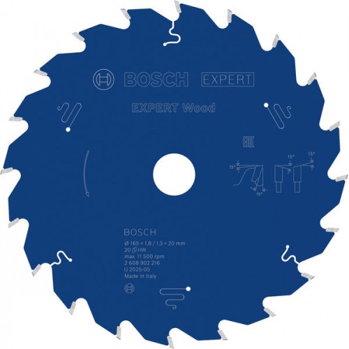 BOSCH Expert for Wood Pílový kotúč, 165 × 1,8/1,3 × 20 mm, T20 2608902216