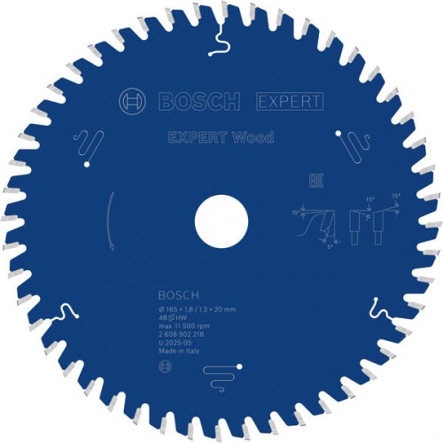 BOSCH Expert for Wood Pílový kotúč, 165 × 1,8/1,3 × 20 mm, T48 2608902218
