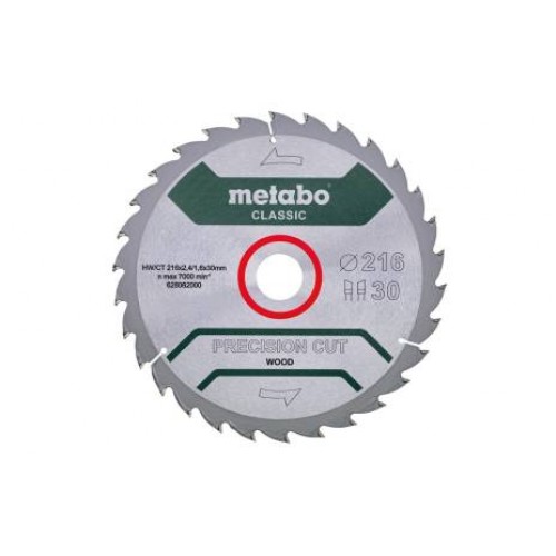 Metabo Pílový list „precision cut wood - classic“, 216x30 Z30 WZ 22° 628062000