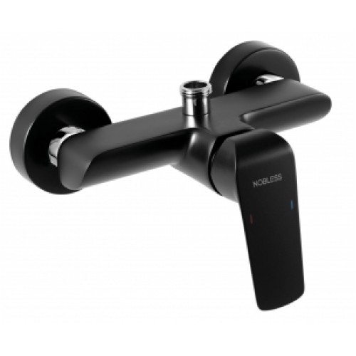 NOVASERVIS NOBLESS TINA Sprchová nástenná batéria s horným vývod, 150mm, čierna 38062/1,5