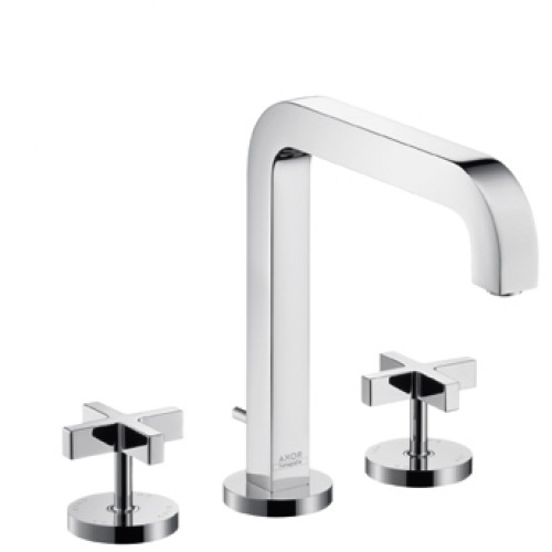 Hansgrohe Axor Citterio Tříot. umýv. arm. s kríž. kohúty a dlh. výtokom, chróm 39153000