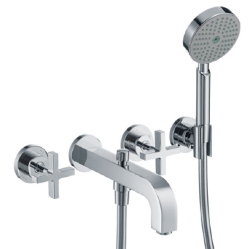 Hansgrohe Axor Citterio Tříotv. vaňová arm. s kríž. kohúty a rozetami, chróm 39447000