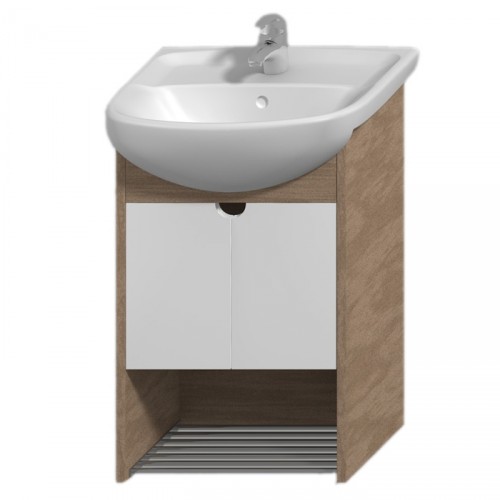 Jika LYRA PLUS Skrinka pod umývadlo 50cm biely lesklý lak / orech 452801 Jika LYRA PLUS Skrinka pod umývadlo 50cm biely lesklý lak / orech 452801
