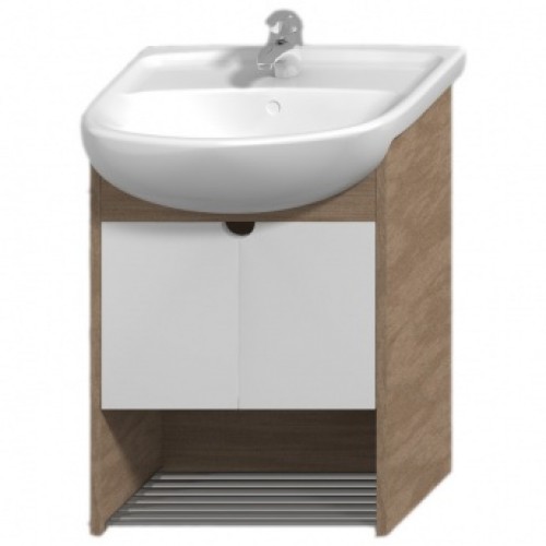 Jika LYRA PLUS skrinka pod umývadlo 55cm biely lesklý lak / orech 452811