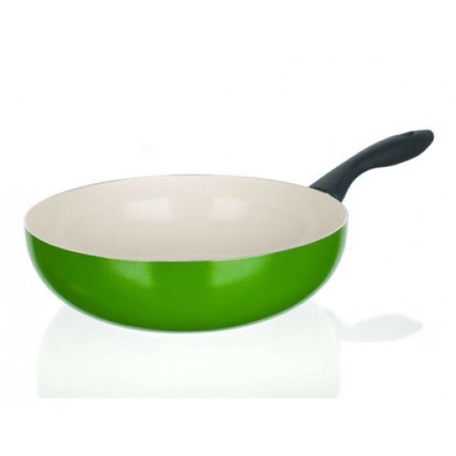 BANQUET Panvica WOK 28 cm zelená Natura Ceramia Verde 40JC28WCGR