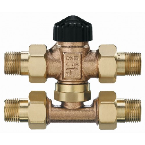 HEIMEIER Trojcestný zmiešavací ventil 3/4 "(DN 20) bez nastavenia, PT s T-kusom 4172-03