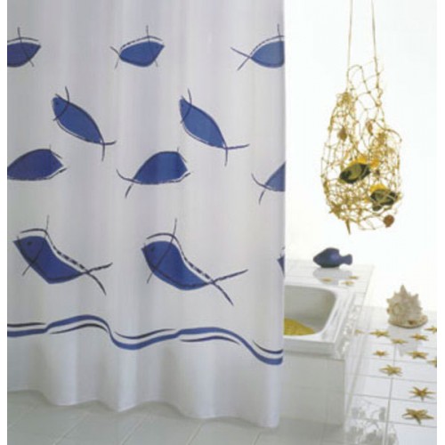 SAPHO Ridder 46343 FISH záves, 180x200cm, textil, modrobiela SAPHO Ridder 46343 FISH záves, 180x200cm, textil, modrobiela
