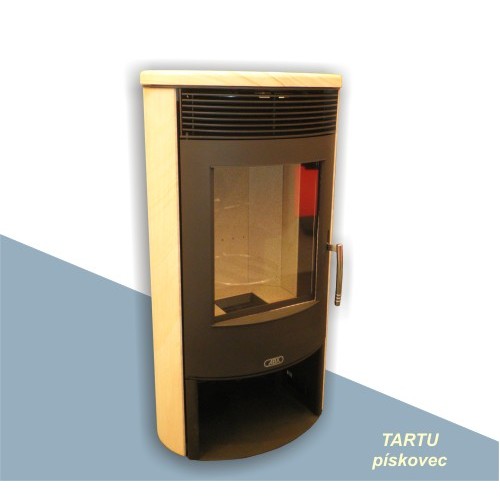 ABX Tartu 5, krbové kachle na drevo, čierny plech + pieskovec, vr. hornej dosky ABX Tartu 5, krbové kachle na drevo, čierny plech + pieskovec, vr. hornej dosky