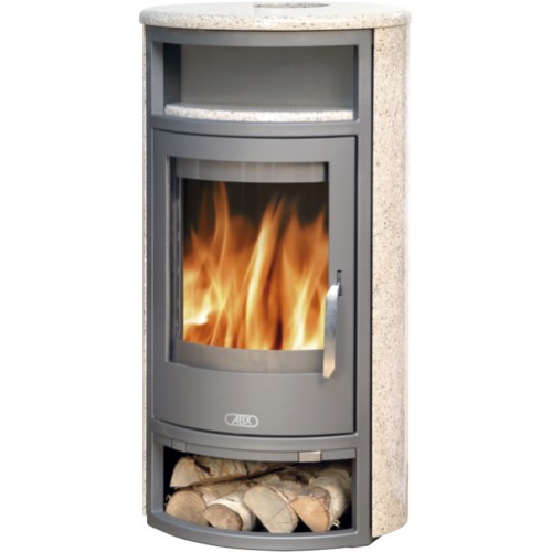 ABX Polar 4654-6-II krbové kachle na drevo, šedý plech + žula gold, vrátane hornej dosky