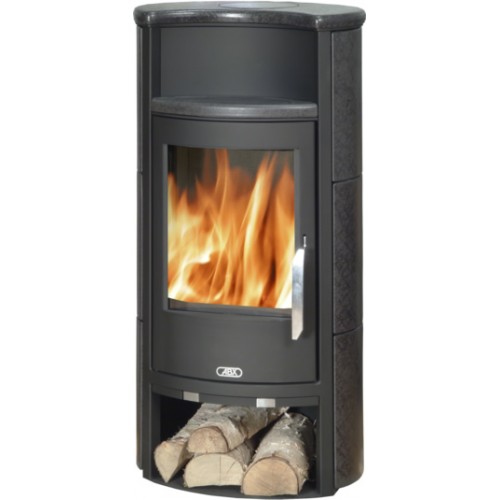 ABX Pori 4671-5, krbové kachle na drevo, čierny plech + kachle hämatit, vr. hornej dosky