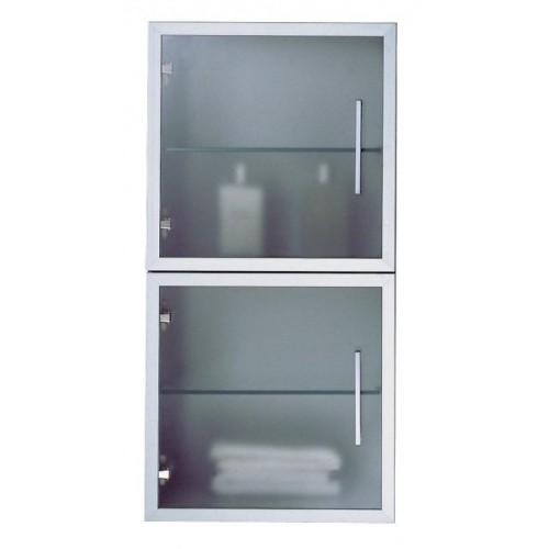 LAUFEN LIVING STYLE Skrinka stredná, 380 x 760 mm, hliník, dvierka čierna, Ľavá