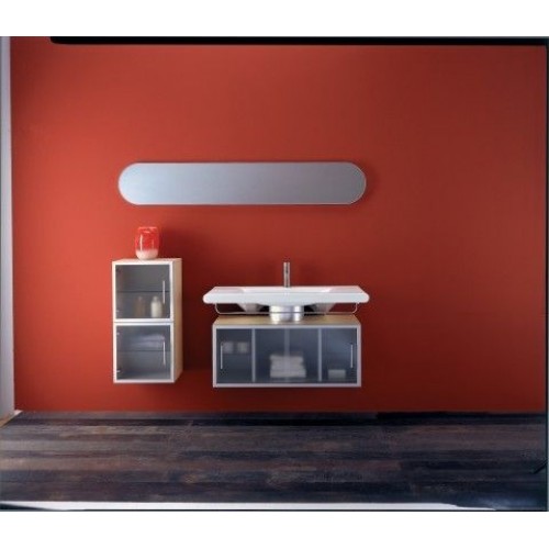 LAUFEN LIVING STYLE Skrinka stredná, 380 x 760 mm, dubová dyha, dvierka čierna, Ľavá