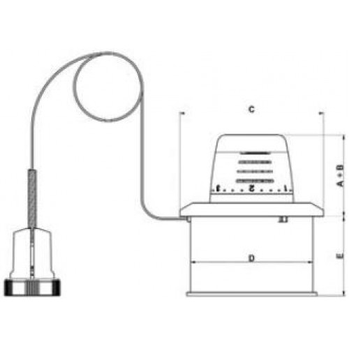 KORADO - T 5030 Termostatická hlavica biela kvapalinová s kapilárou 5 m 501180