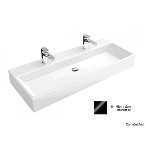 Memento Umývadlo k montáži s nábytkom 1000x470 mm, glossy black ceramicplus