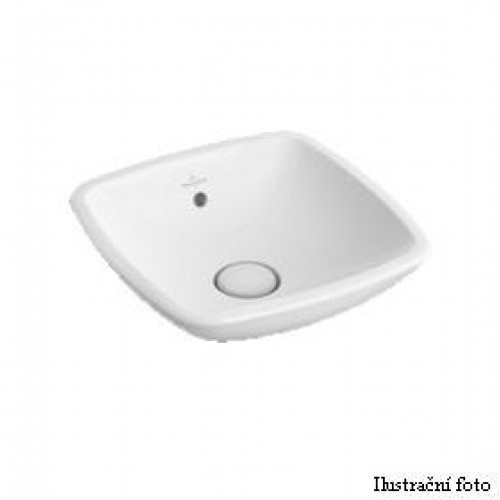 Loop & Friends Umývadlo k postaveniu na dosku 380x380 mm s prepadom, biela alpin ceramic.