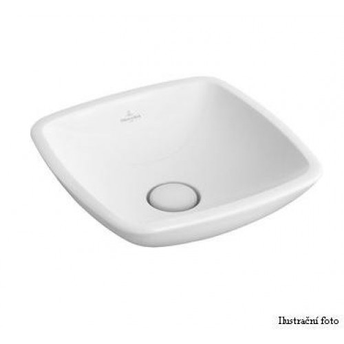 Loop & Friends Umývadlo k postaveniu na dosku 380x380 mm bez prepadu, biela alpin